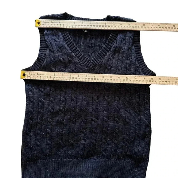 Love Tree sweater vest women's size Large cable knit black - Picture 7 of 11